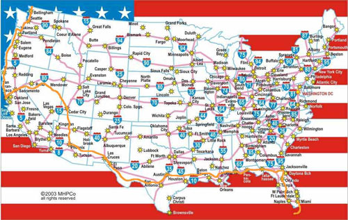 Fietsroute in VS & Canada